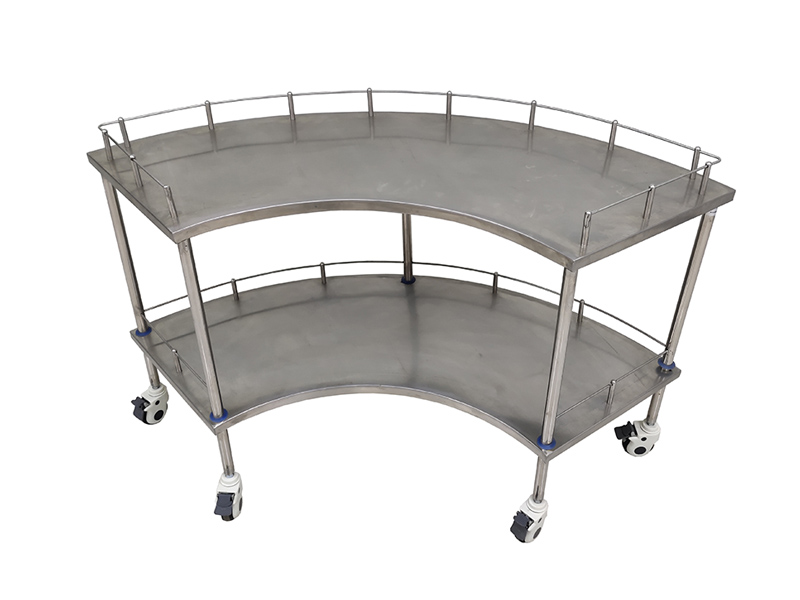 不锈钢扇形器械台车