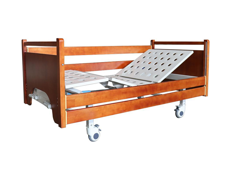 实木床头冲孔双摇床