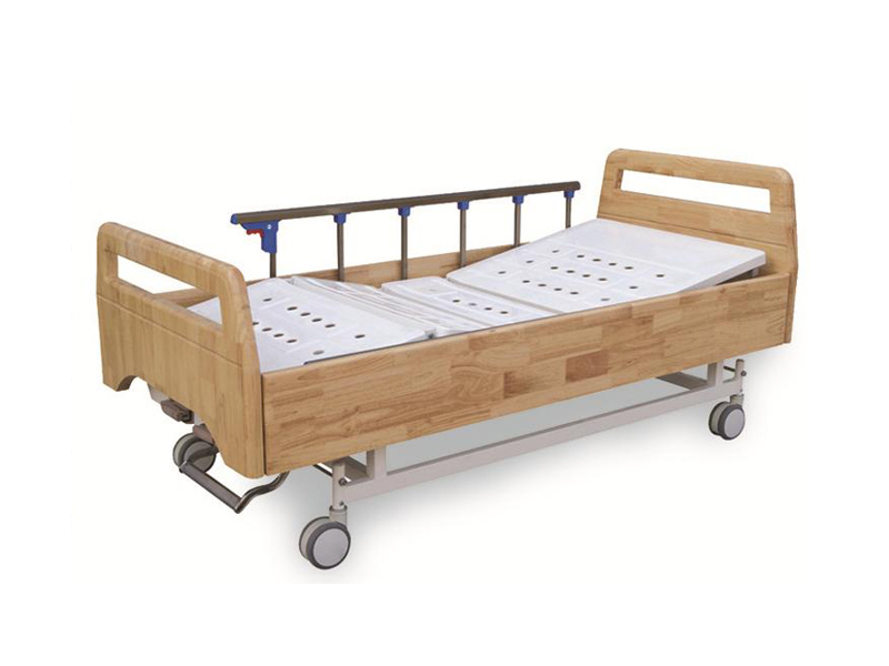 手动双摇实木护理床（中控刹车）